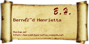 Bernád Henrietta névjegykártya
