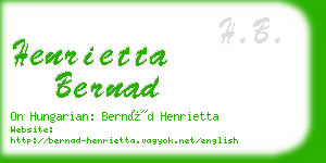 henrietta bernad business card